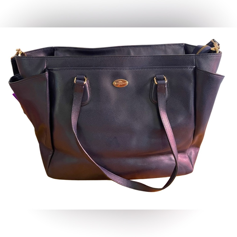 Dark blue Coach Baby diaper bag